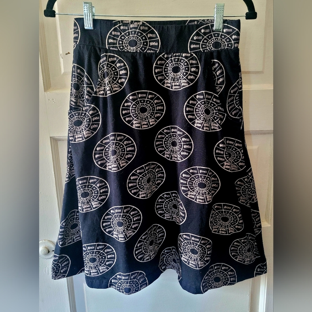 Black and White Patterned Women's Skirt